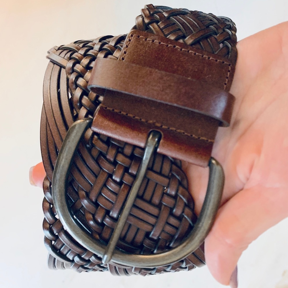 Bonded Leather Woven Belt